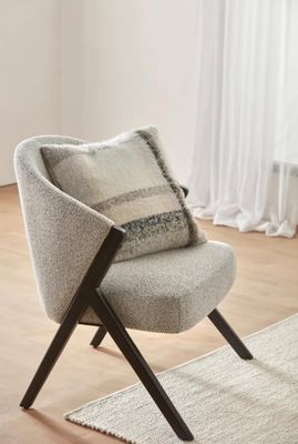 Bouclair Wood Fabric Accent Chair