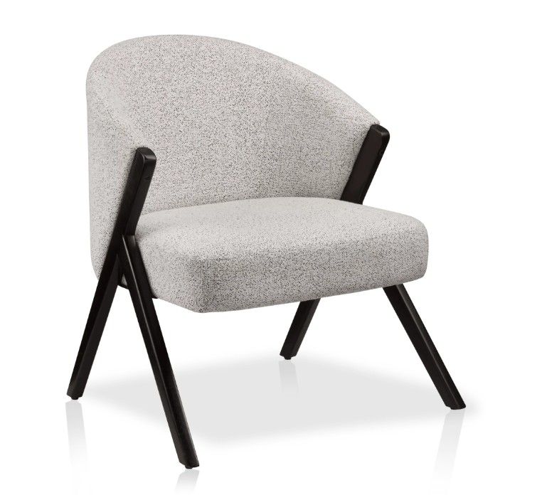 Bouclair Wood Fabric Accent Chair