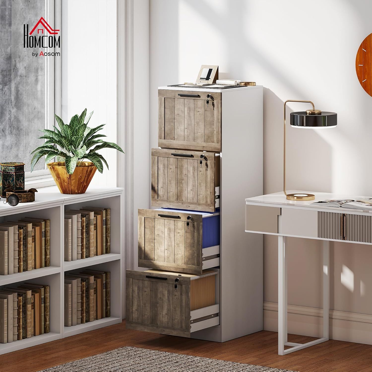 *Imperfect* HOMCOM 4 Drawer File Cabinet