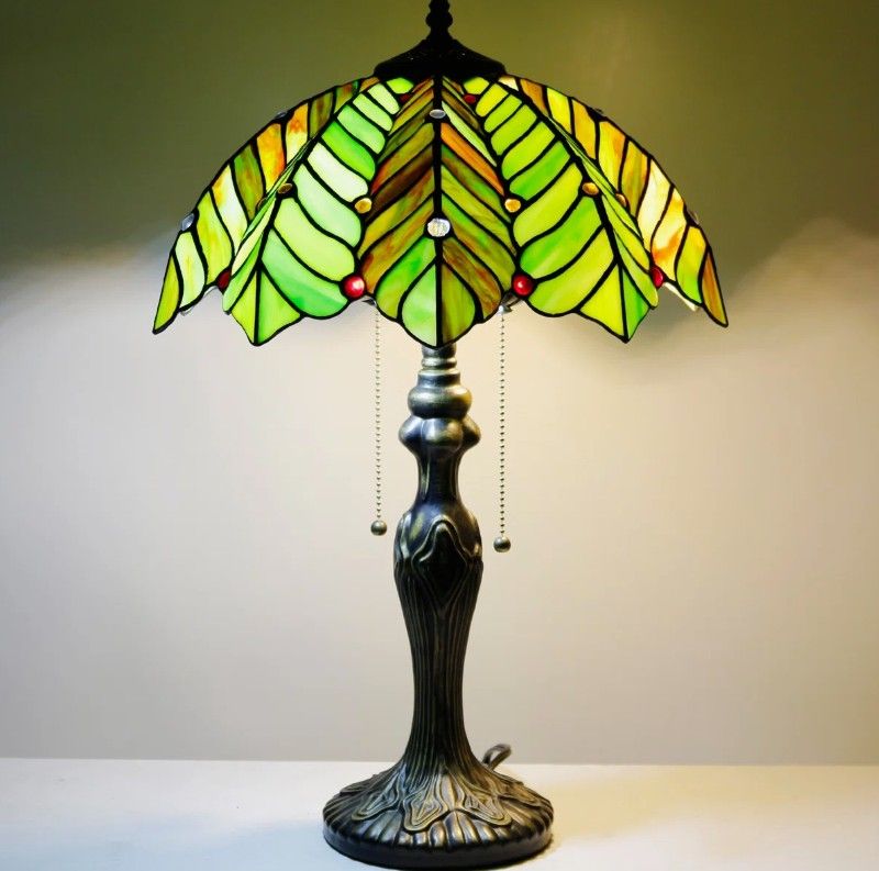 Tiffany Antique Stained Glass Reading Table Lamp