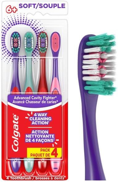 Colgate Extra Soft Kids Toothbrush, 4 Pack