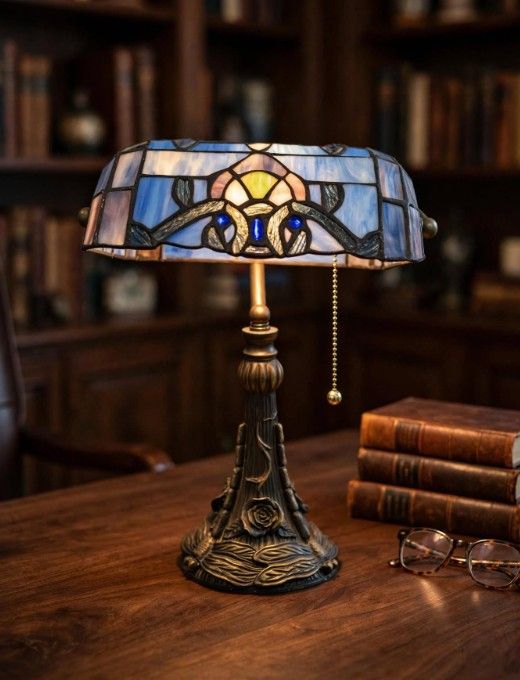 STEYL Tiffany Banker Stained Glass Table Lamp