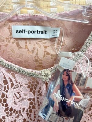 Self-Portrait Pink Floral Guipure Cropped Jacket us Size 12