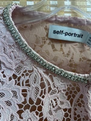 Self-Portrait Pink Floral Guipure Cropped Jacket us Size 12