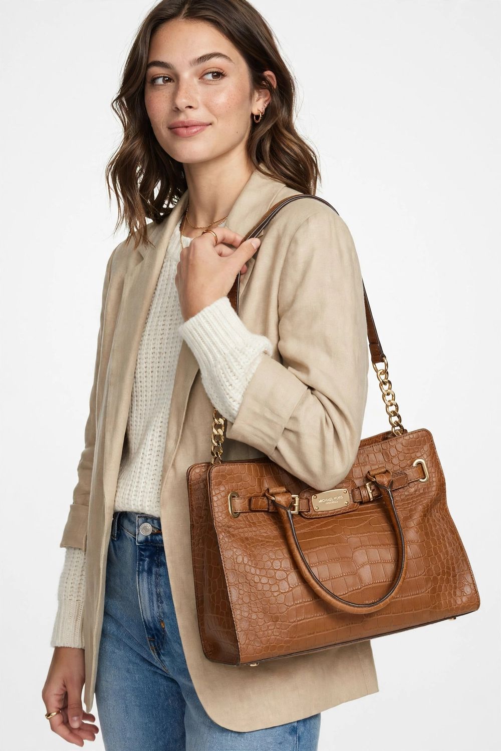 Michael Kors Leather Hamilton Satchel