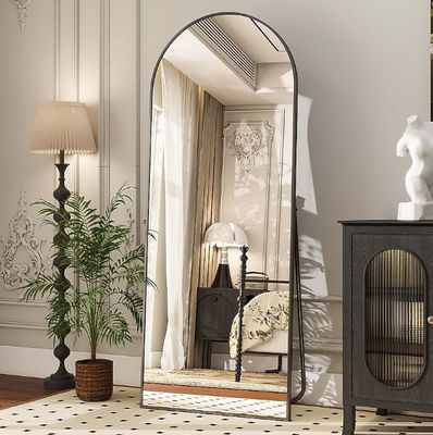 BEAUTYPEAK 26-in W x 71.0-in H Arch Black Mirror