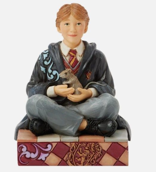 Jim Shore Harry Potter Collection Wizarding Whiskers, Color: Ron with Scabbers