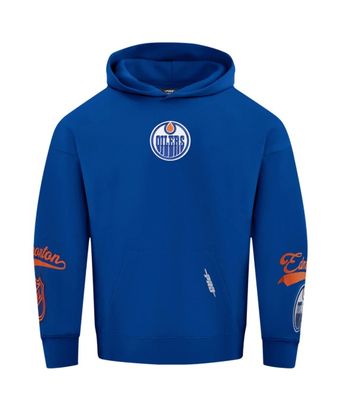 Edmonton Oilers Pro Standard Blue Drop Shoulder Hoodie, Medium