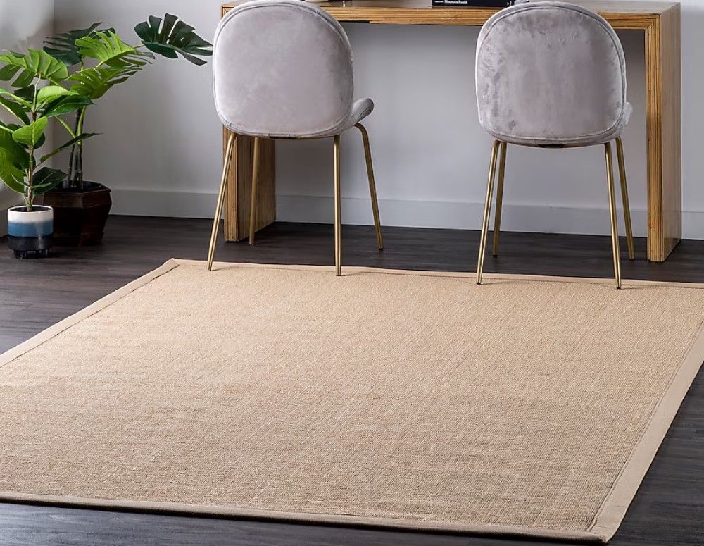 nuLOOM Elijah Seagrass with Border Beige 8 ft. x 10 ft. Indoor Area Rug