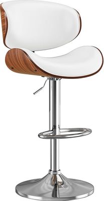 Aowos Adjustable Swivel Leather Bar Stool