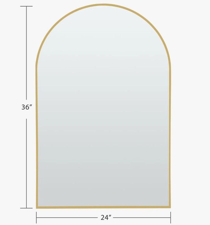 Margulies Metal Arch Mirror; Gold 36" x 24"