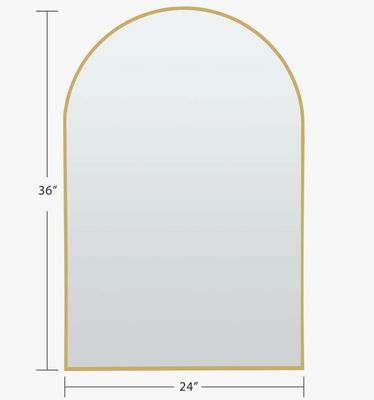 Margulies Metal Arch Mirror; Gold 36" x 24"