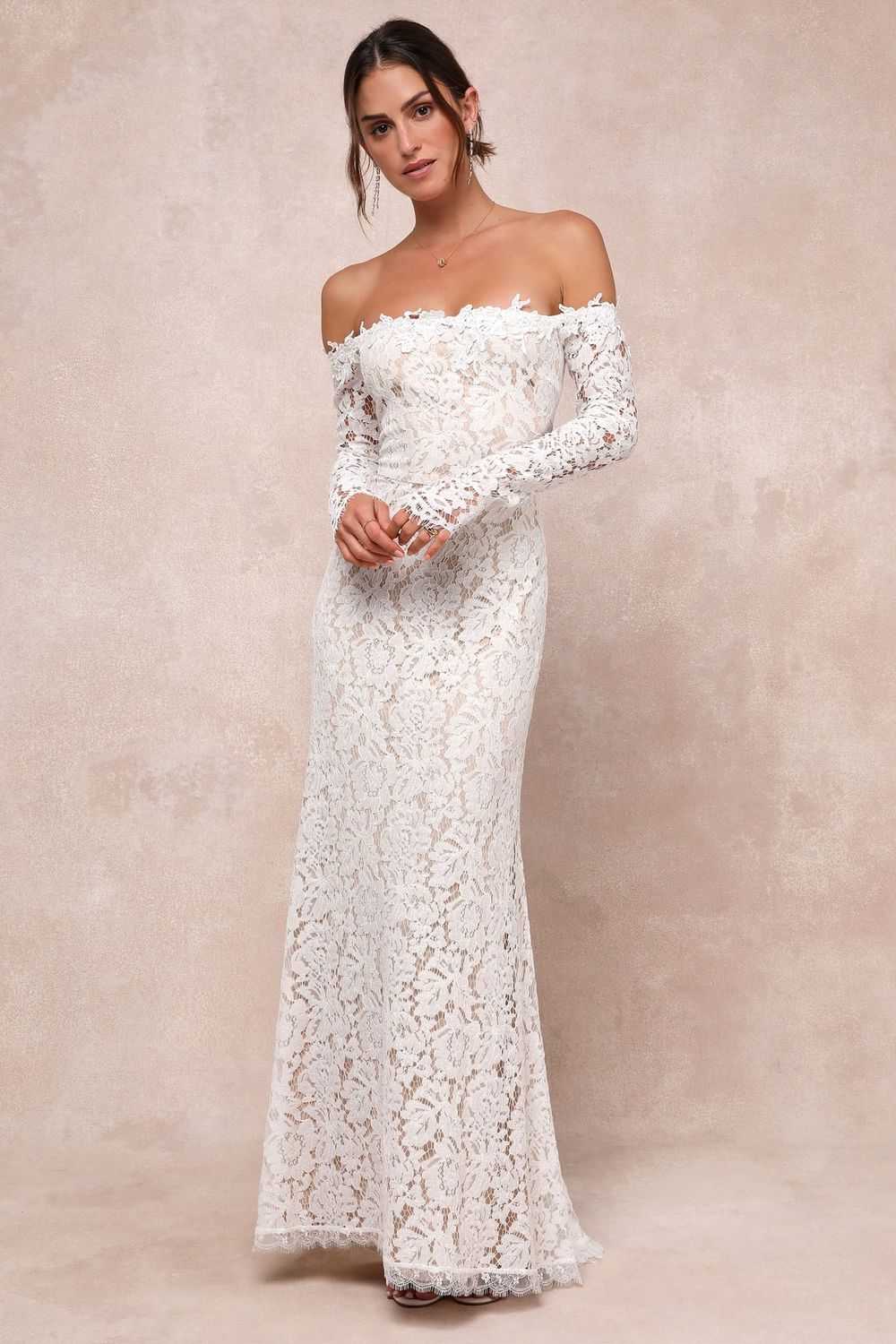 Lulus Romance Dreamer White Lace Maxi Dress; XS