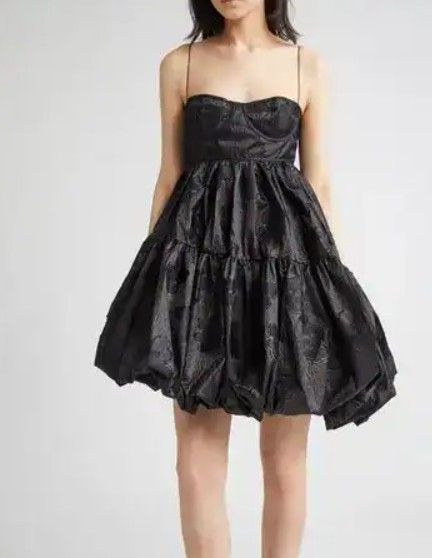 Osha Kumo Fil-Coupé Mini Dress, Size 8, Black