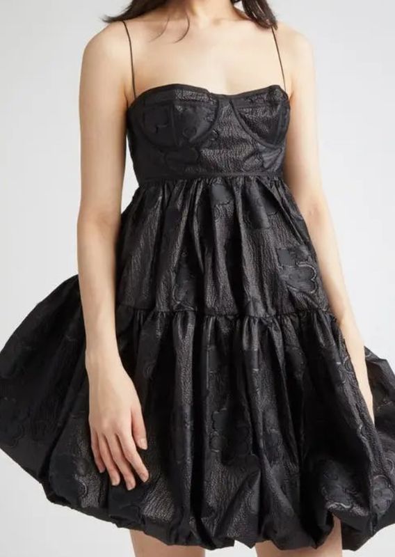 Osha Kumo Fil-Coupé Mini Dress, Size 8, Black