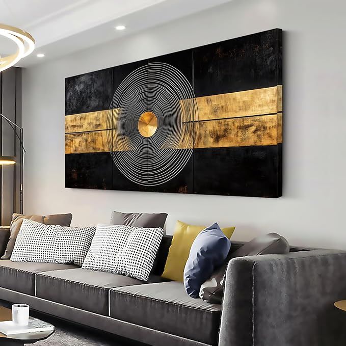 LASMOND Black and Gold Abstract Wall Art