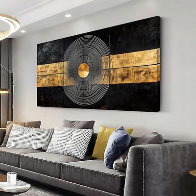 LASMOND Black and Gold Abstract Wall Art
