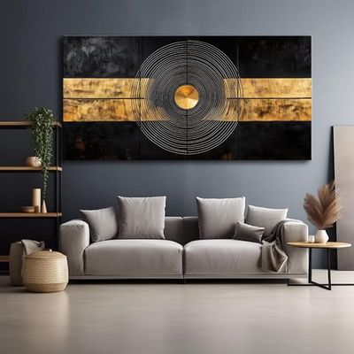 LASMOND Black and Gold Abstract Wall Art