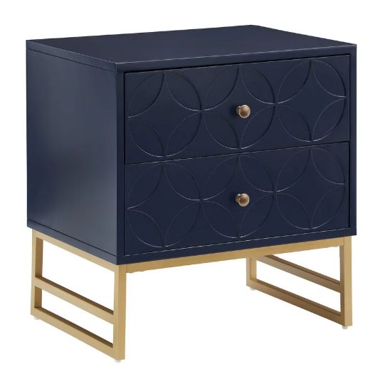 *Imperfect* Luna Arched Diamond 2- Drawer Gold Metal End Table *Imperfect* Luna Arched Diamond 2- Drawer Gold Metal End Table