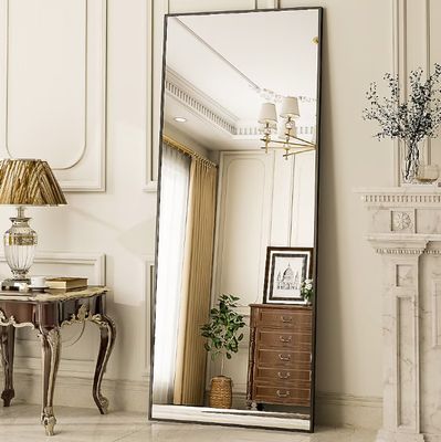 *Imperfect* BEAUTYPEAK 34"x76.0" Rectangle Black Frame Mirror