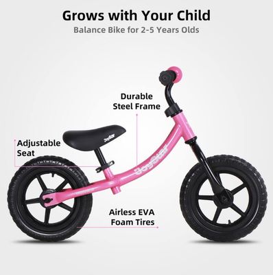 JOYSTAR 12" Marcher Toddler Balance Bike, Pink