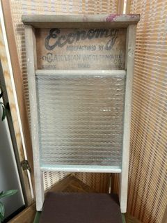 Vintage Economy Wood &amp; Glass Canadian Washboard