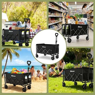 InBrave Collapsible Wagon Cart with All-Terrain Wheels