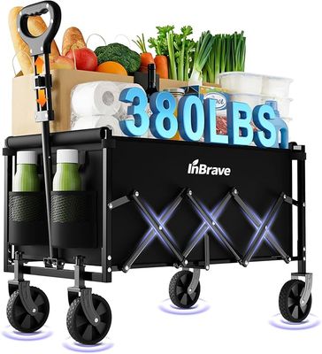 InBrave Collapsible Wagon Cart with All-Terrain Wheels