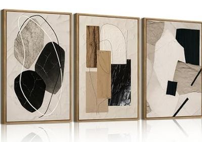 *Imperfect* 3 Piece Abstract Geometric Framed Canvas