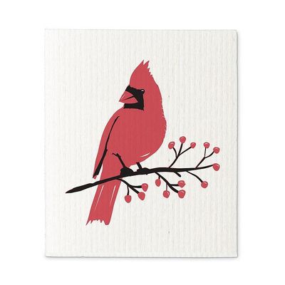 Cardinal on Branch Dishcloths. Set of 2