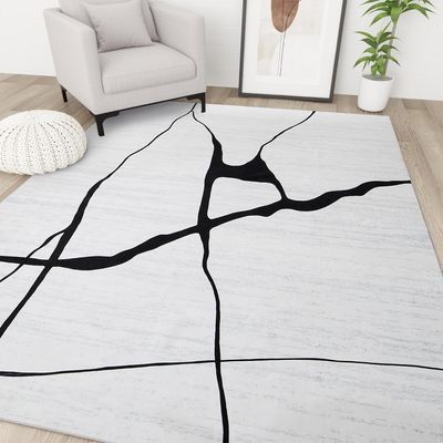 YIHOUSE 6x9 Abstract Black and White Rug