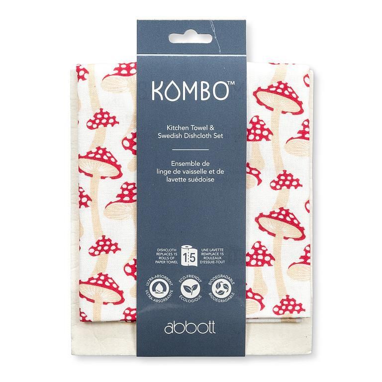 Mushrooms Dishcloth &amp; Kitchen Towel Set