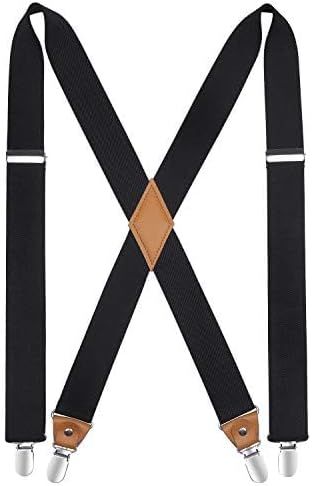HISDERN Suspenders for Men X-Back 1.4"