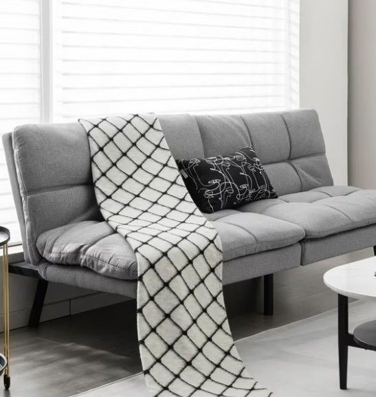Convertible Futon Sofa Bed; Grey