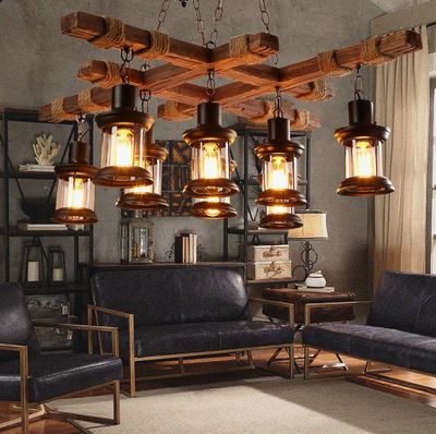 Longshore Tides Retro Industrial 8-Light Pendant