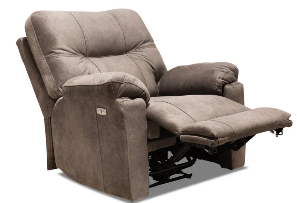38" Fabric Power Reclining Chair Latte Brown