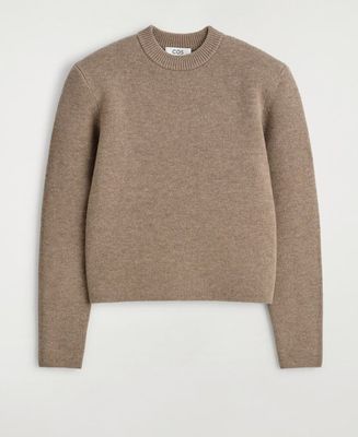 COS  Sculpted-Shoulder Merino Wool Jumper