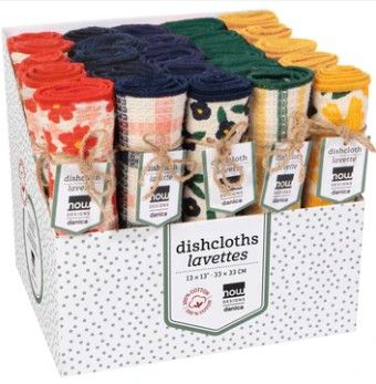 Danica Full Bloom Dishcloths, Color: Red Floral