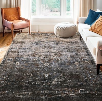 Garvee 9'x12' Boho Distressed Oriental Non-Slip Area Rug