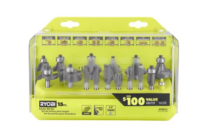 RYOBI 15 PC. Router Bit Set