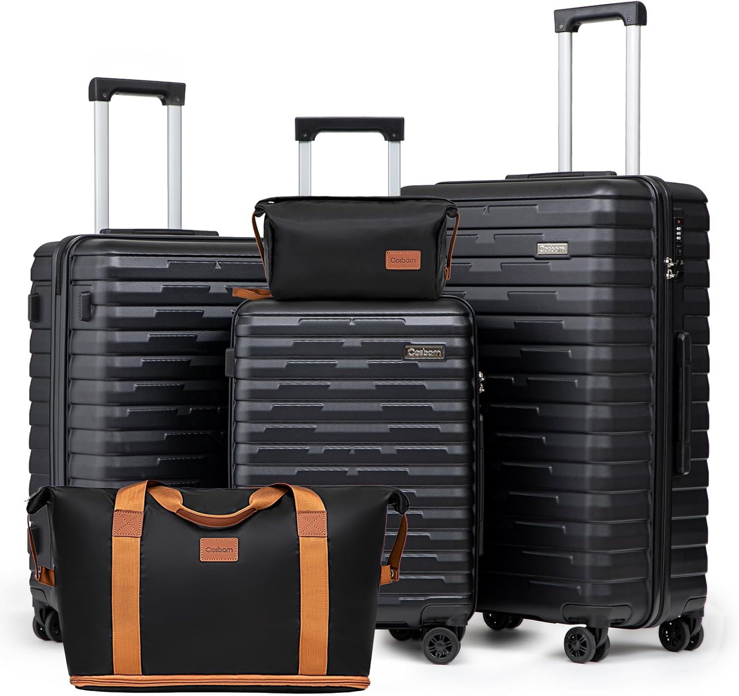 *Imperfect* Cosbarn 5 Piece Suitcase Set, ABS Hard Case Luggage