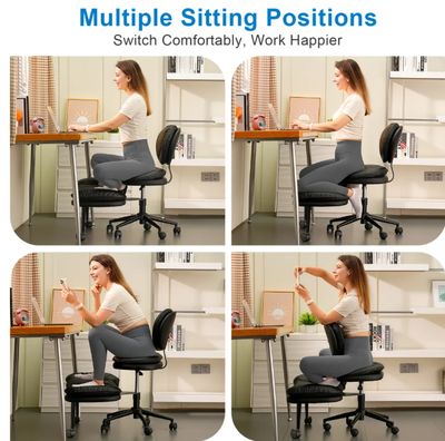 HOMRELEXA Cross Legged Office Chair