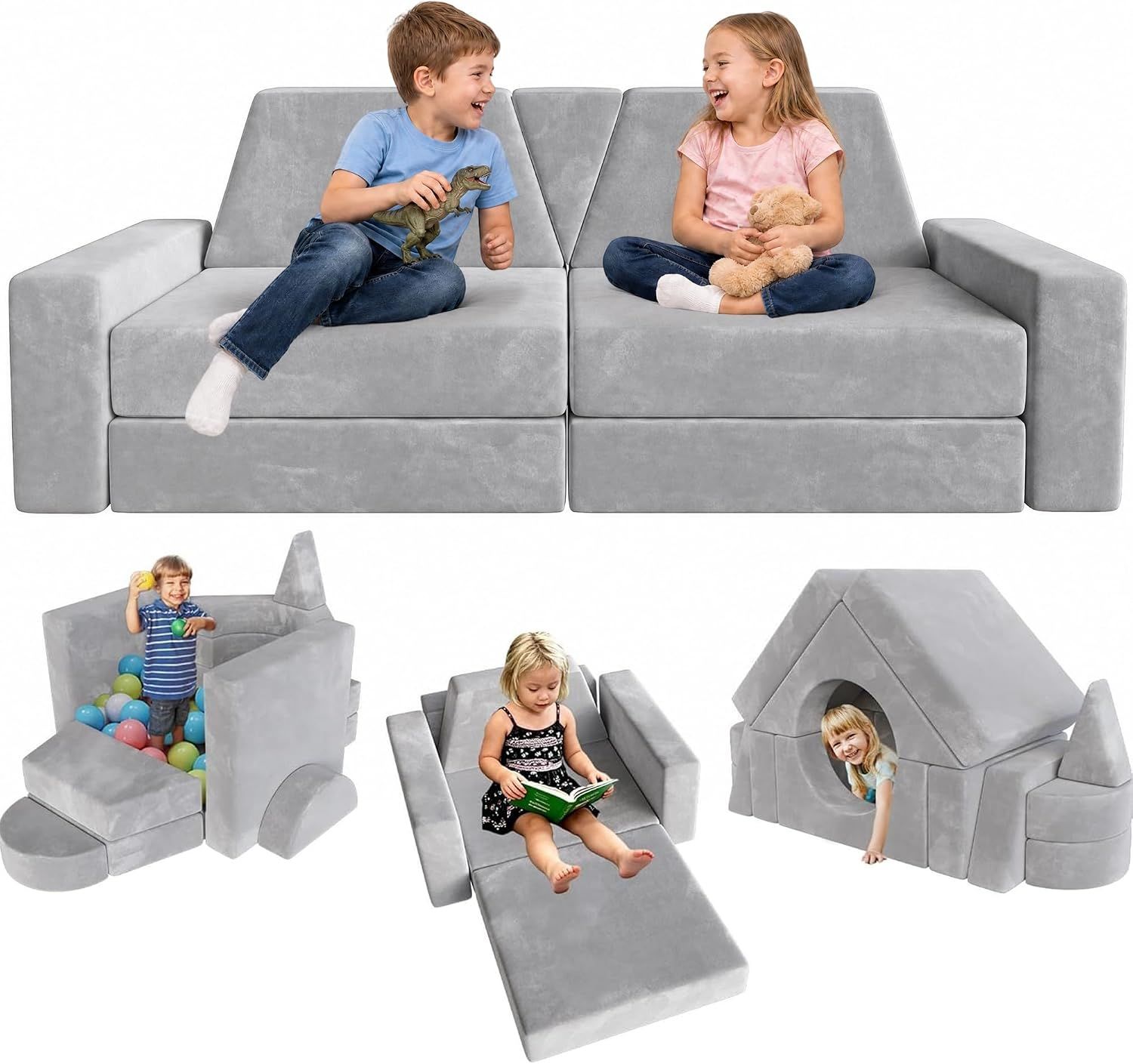 YEFU 15pcs Modular Kids Play Couch