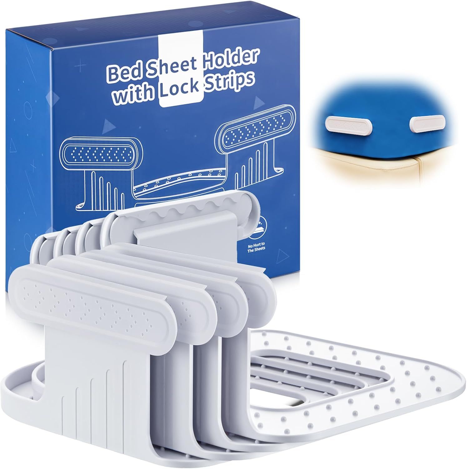 AUKCLAX Bed Sheet Holder with Lock Strips