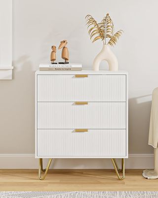 Apetacat Modern 3-Drawer Dresser, White