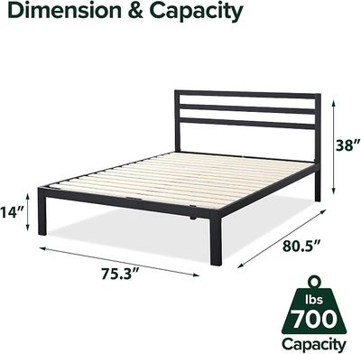 Zinus Mia 15 inch Metal Platform Bed, King
