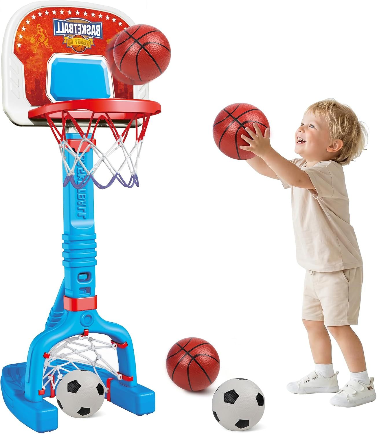PJG Toddler Basketball Hoop &amp; Soccer Goal