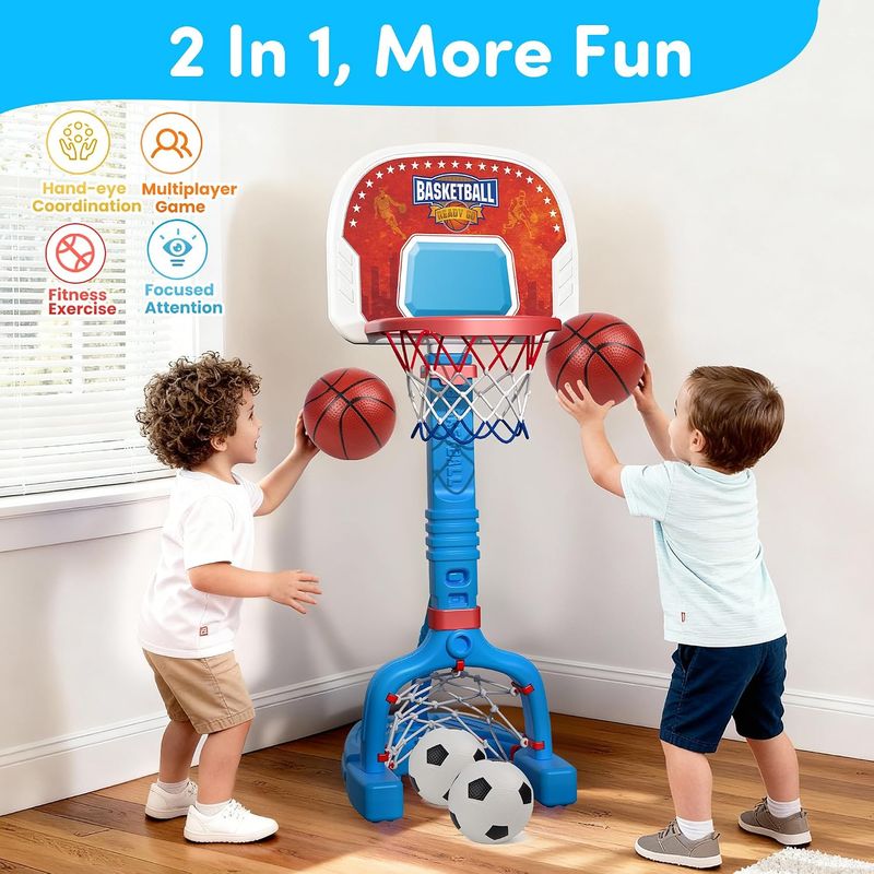 PJG Toddler Basketball Hoop &amp; Soccer Goal