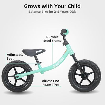 JOYSTAR 12" Marcher Toddler Balance Bike, Green