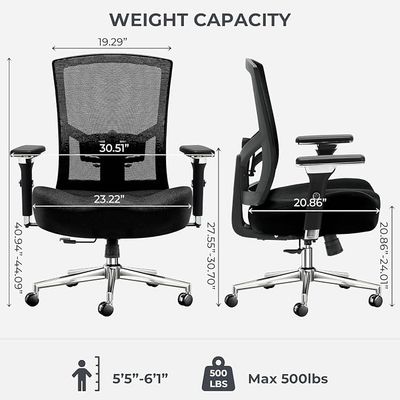 JONPONY Ergonomic Oversize Mesh Desk Chair